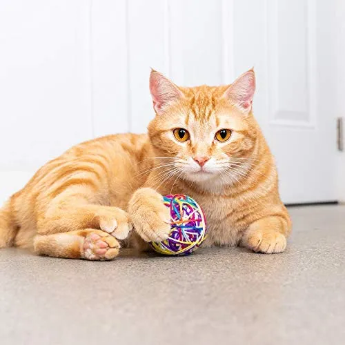 Pet Craft Supply Yowlin' Yarn - Multi Color Yarn Balls with Rattle Cat Toys