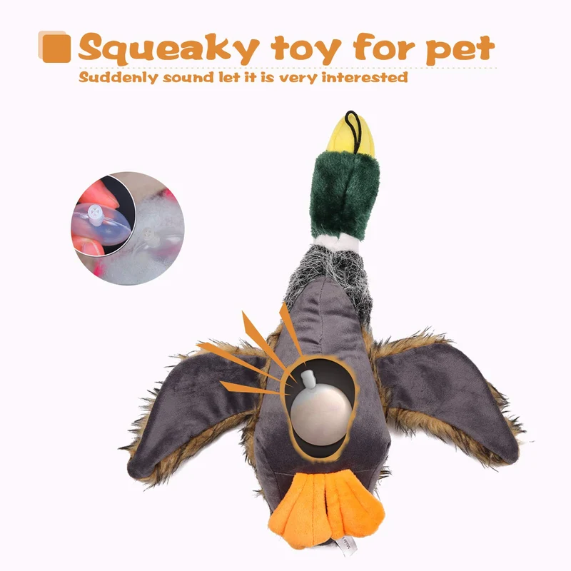 Juguete para perro de Wangstar Pet Mallard, juguete para perro chirriante, juguete para perros pequeños y medianos