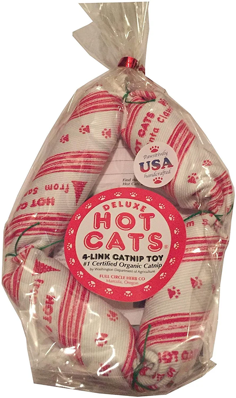 Deluxe Cats cuatro Link Catnip salchicha Cat Toy caliente – Variedad diseño 17"