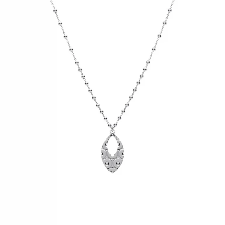 Collier ovale martelé – Argent 925 rhodié | Azuline
