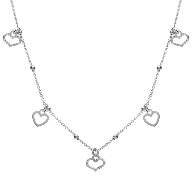 Collier pampilles cœur – Argent 925 rhodié | Azuline