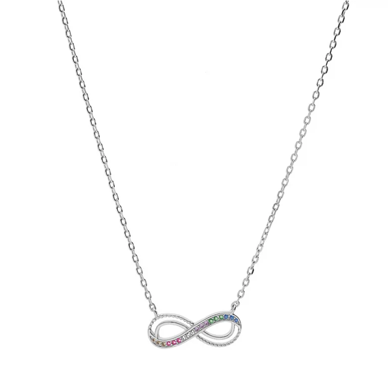 Collier infini serti d’oxydes multicolores – Argent 925 rhodié | Azuline