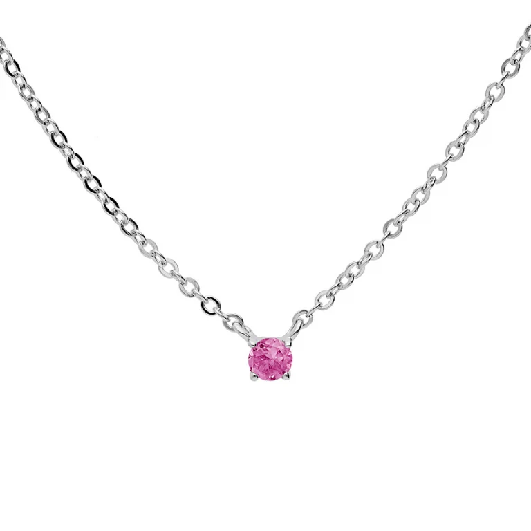 Collier tourmaline taille ronde – Argent 925 rhodié | Azuline