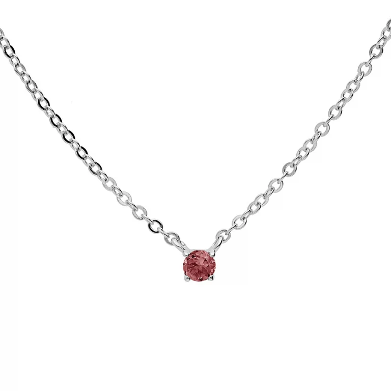 Collier grenat taille ronde à grenat 3 mm – Argent 925 rhodié | Azuline