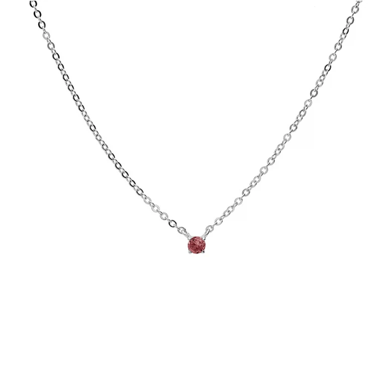 Collier grenat taille ronde à grenat 3 mm – Argent 925 rhodié | Azuline