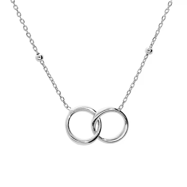 Collier deux cercles entrelacés – Argent 925 rhodié | Azuline