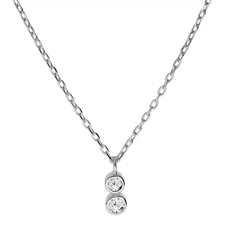 Collier oxydes coloris blanc – Argent 925 rhodié | Azuline