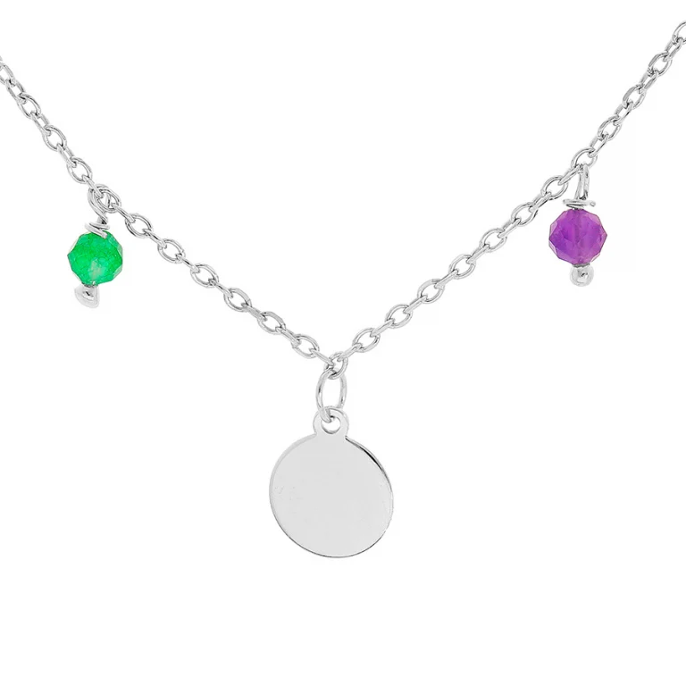 Collier pastilles à perles naturelles facettées – Argent 925 rhodié | Azuline