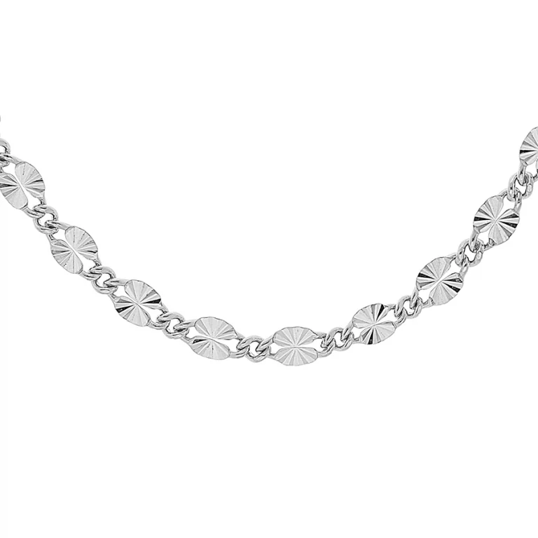 Collier pastilles diamantées texturé grand modèle – Argent 925 rhodié | Azuline