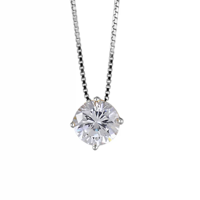 Collier rond à pierre blanche – Argent 925 rhodié | Azuline