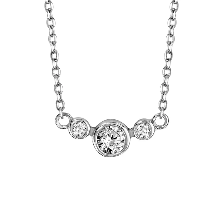 Collier 3 oxydes sertis clos – Argent 925 rhodié | Azuline