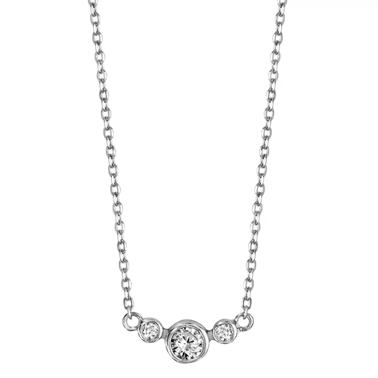 Collier 3 oxydes sertis clos – Argent 925 rhodié | Azuline