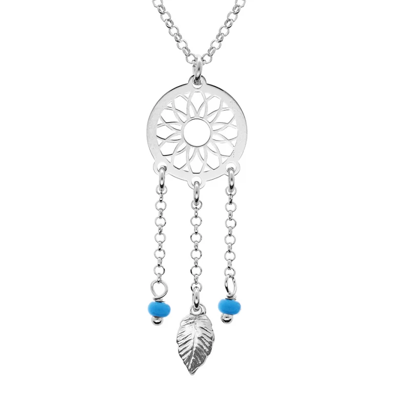 Collier attrape rêve en résine à billes – Argent 925 rhodié | Azuline