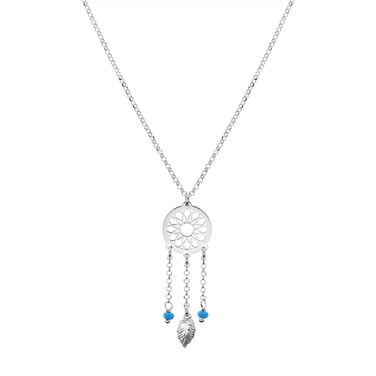 Collier attrape rêve en résine à billes – Argent 925 rhodié | Azuline