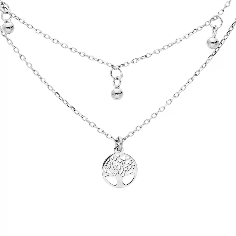 Collier arbre de vie double rang – Argent 925 rhodié | Azuline