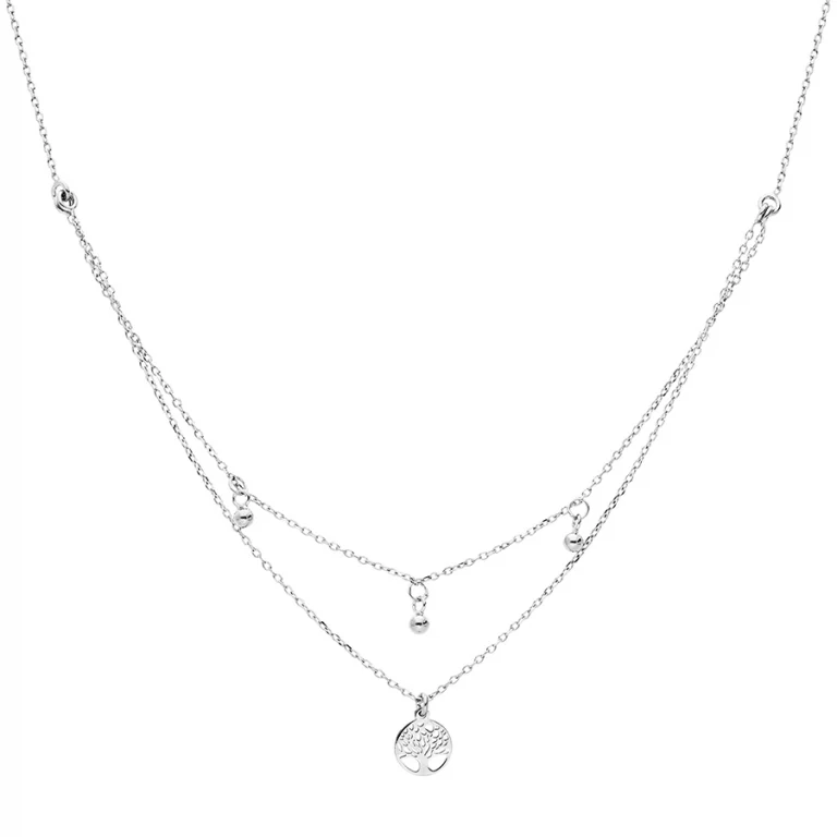 Collier arbre de vie double rang – Argent 925 rhodié | Azuline