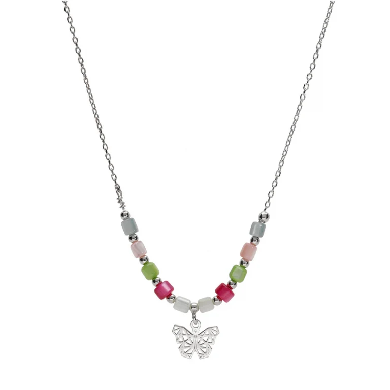 Collier papillon à perles – Argent 925 rhodié | Azuline