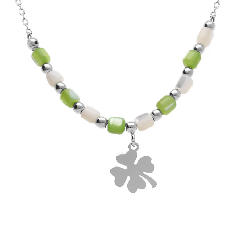 Collier pampille à perles – Argent 925 rhodié | Azuline