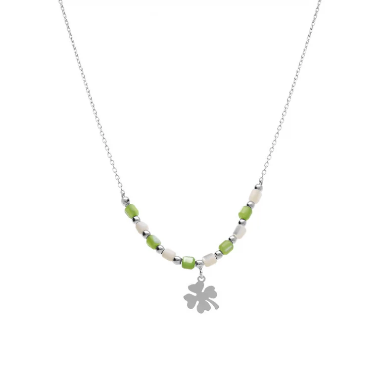 Collier pampille à perles – Argent 925 rhodié | Azuline