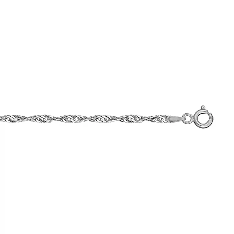 Collier long maille Singapour 50 cm grand modèle – Argent 925 rhodié | Azuline