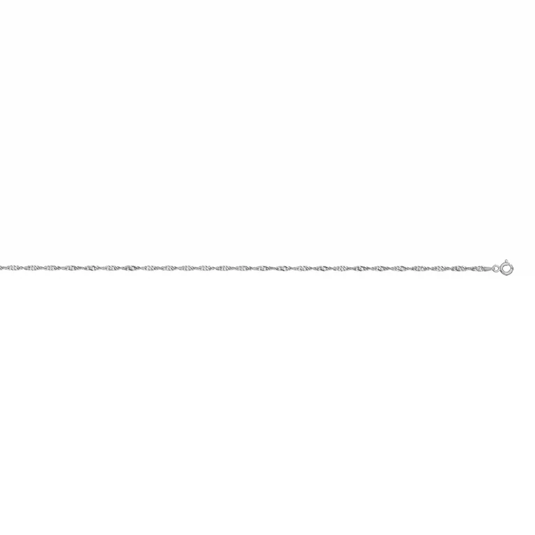 Collier long maille Singapour 50 cm grand modèle – Argent 925 rhodié | Azuline