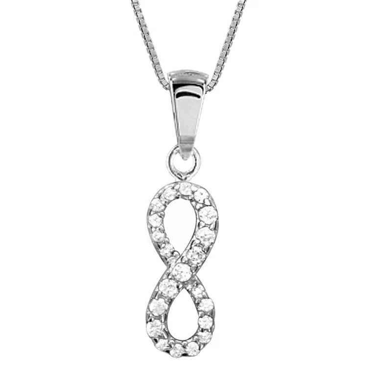 Collier infini vertical pavé – Argent 925 rhodié | Azuline