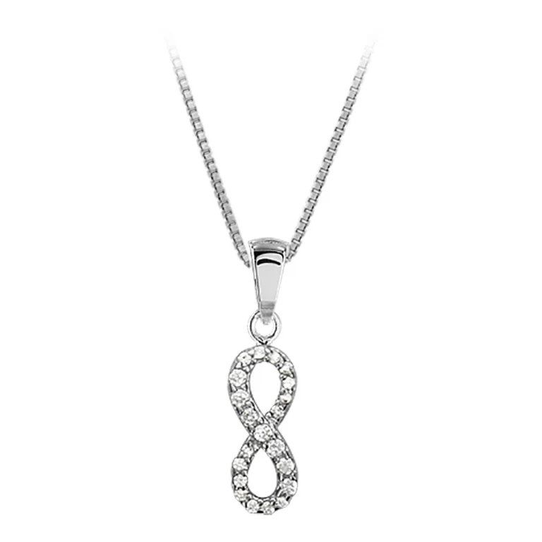 Collier infini vertical pavé – Argent 925 rhodié | Azuline