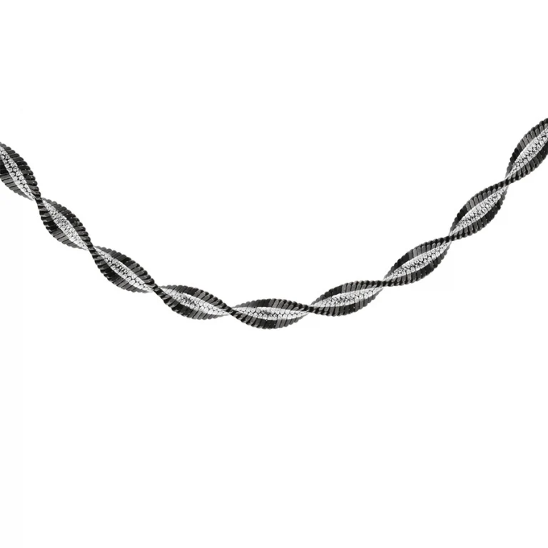 Collier ras de cou vrille coloris noir 40 cm – Argent 925 rhodié | Azuline