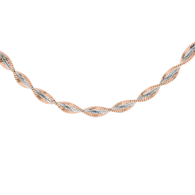 Collier ras de cou vrille 40 cm – Argent 925 doré rose | Azuline