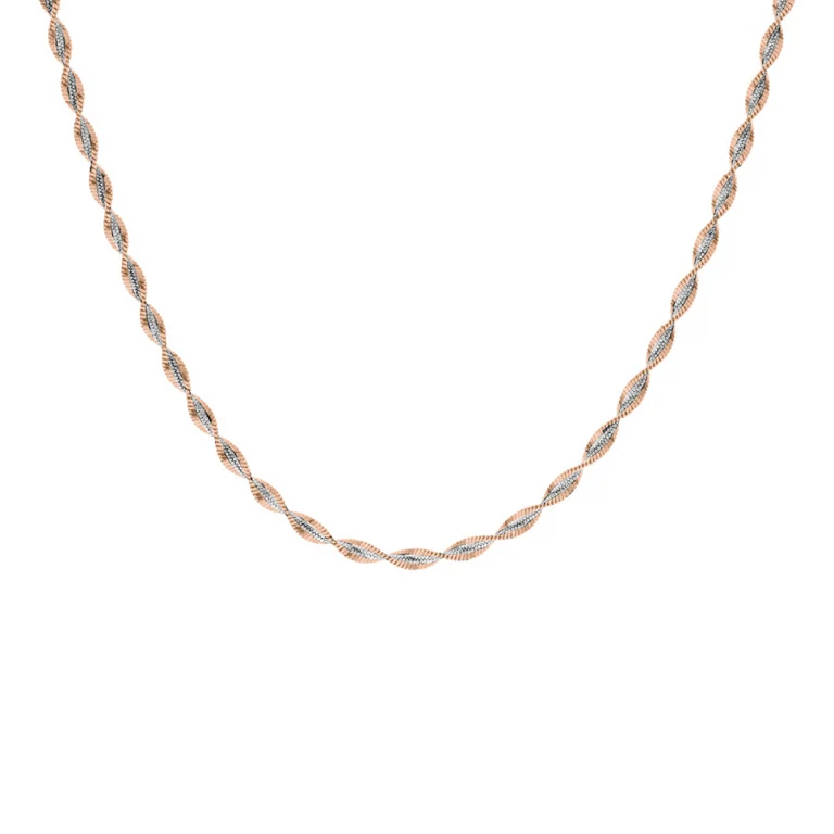 Collier ras de cou vrille 40 cm – Argent 925 doré rose | Azuline