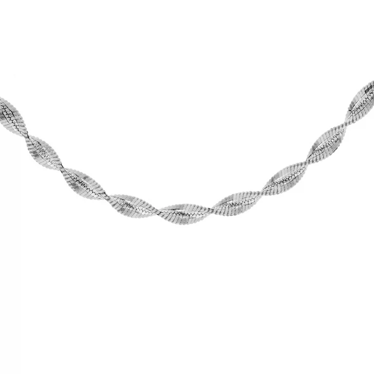 Collier ras de cou vrille torsadé 40 cm – Argent 925 rhodié | Azuline
