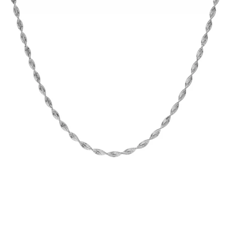 Collier ras de cou vrille torsadé 40 cm – Argent 925 rhodié | Azuline