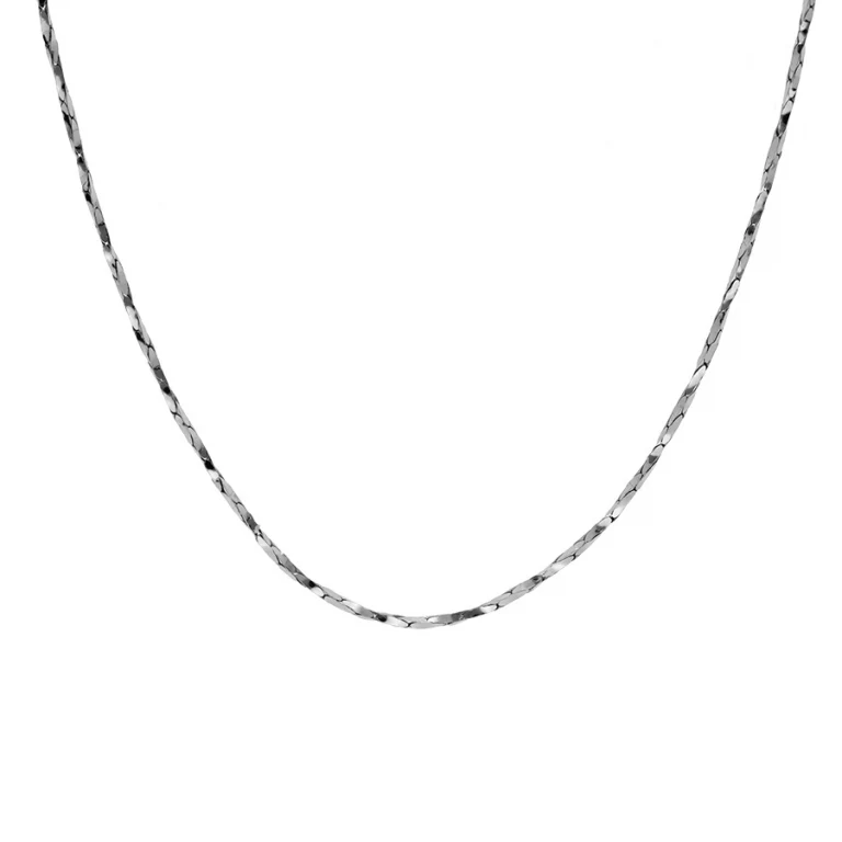 Collier torsadé diamanté fin 42 cm – Argent 925 rhodié | Azuline