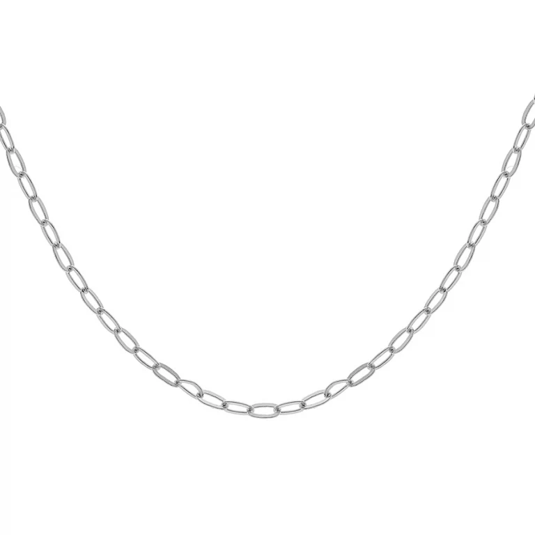 Collier ras de cou maille rectangulaire fine 40 cm – Argent 925 rhodié | Azuline