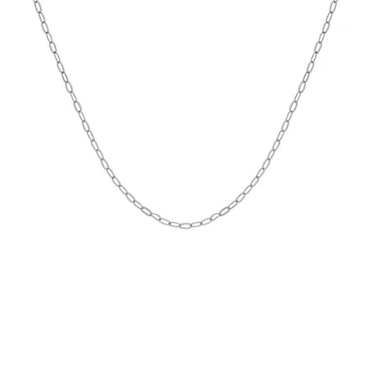 Collier ras de cou maille rectangulaire fine 40 cm – Argent 925 rhodié | Azuline