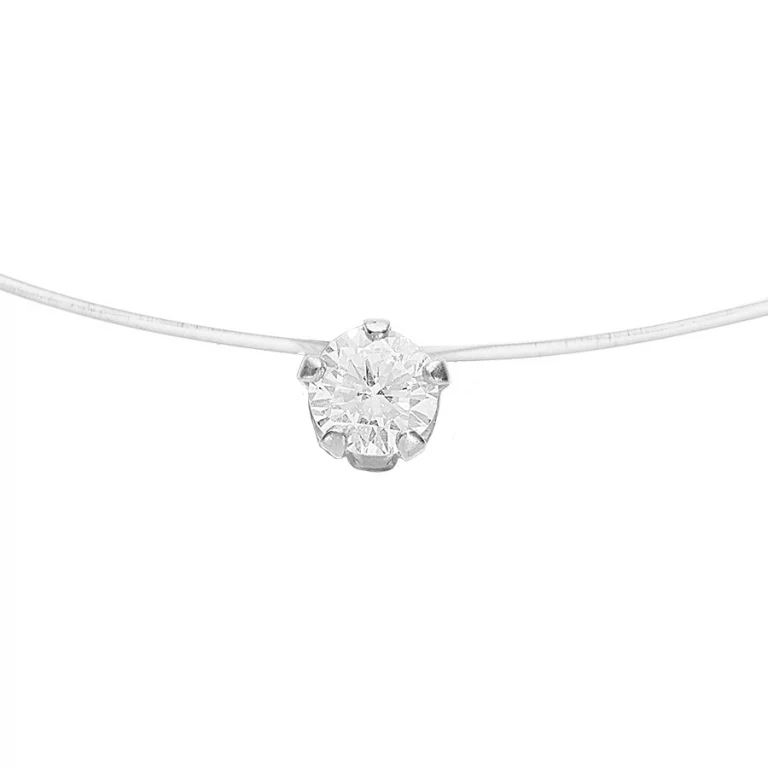Collier long solitaire 50 cm – Argent 925 rhodié | Azuline
