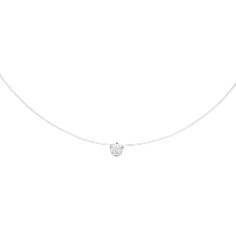 Collier long solitaire 50 cm – Argent 925 rhodié | Azuline