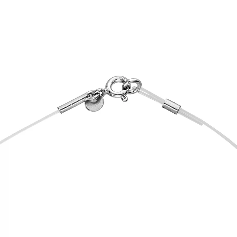 Collier long fil nylon réglable 50 cm – Argent 925 rhodié | Azuline