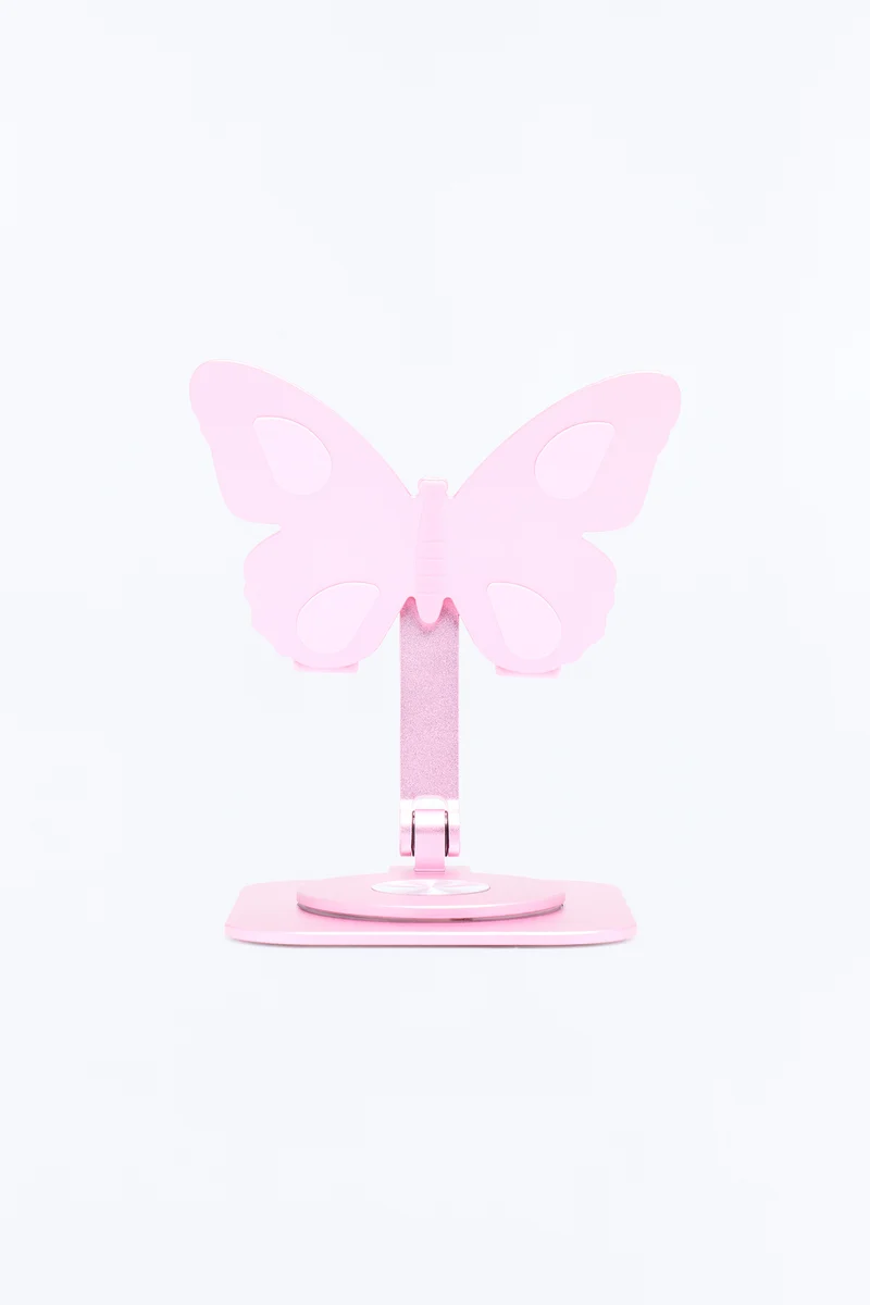 Butterfly Kisses Metal Phone Stand - Pink