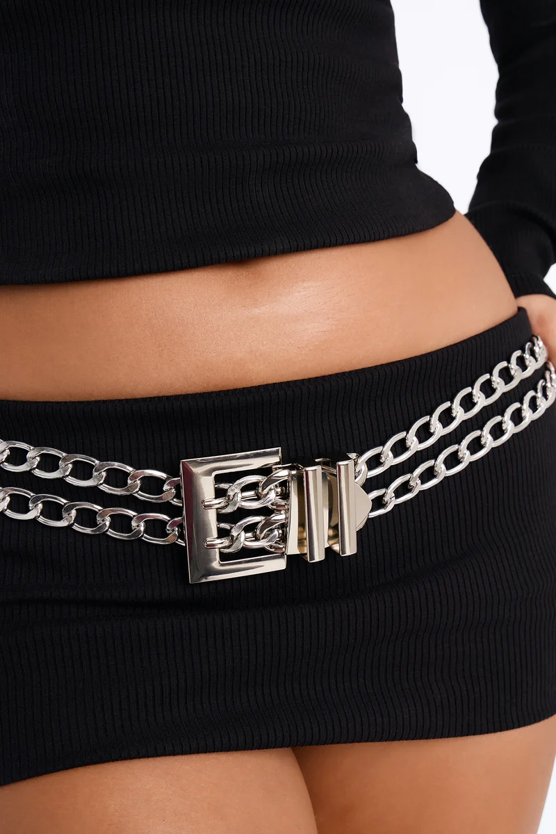 Space Age Chain Belt - Silver