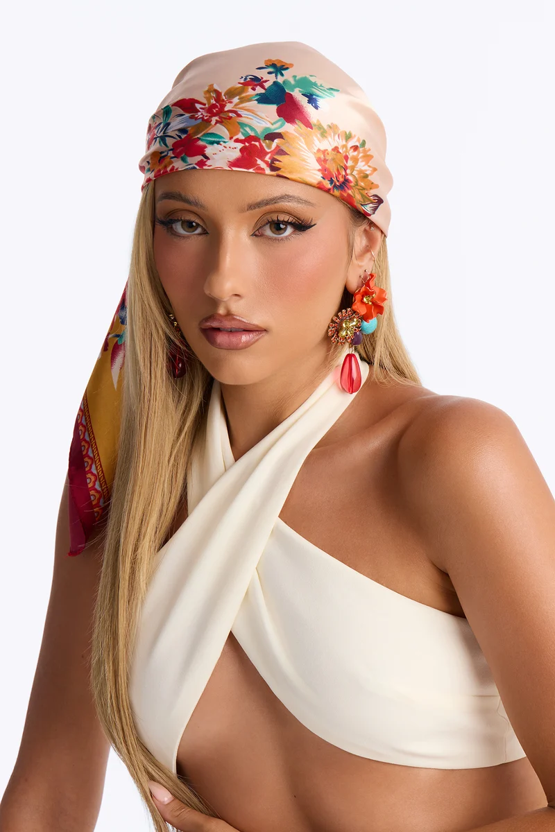 In All Bright Colors Head Scarf - Red/combo