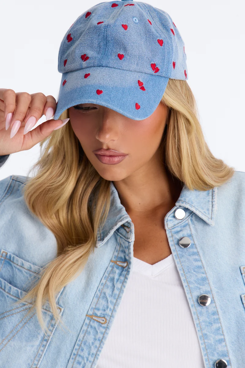 Lonely Hearts Baseball Hat - Blue/combo