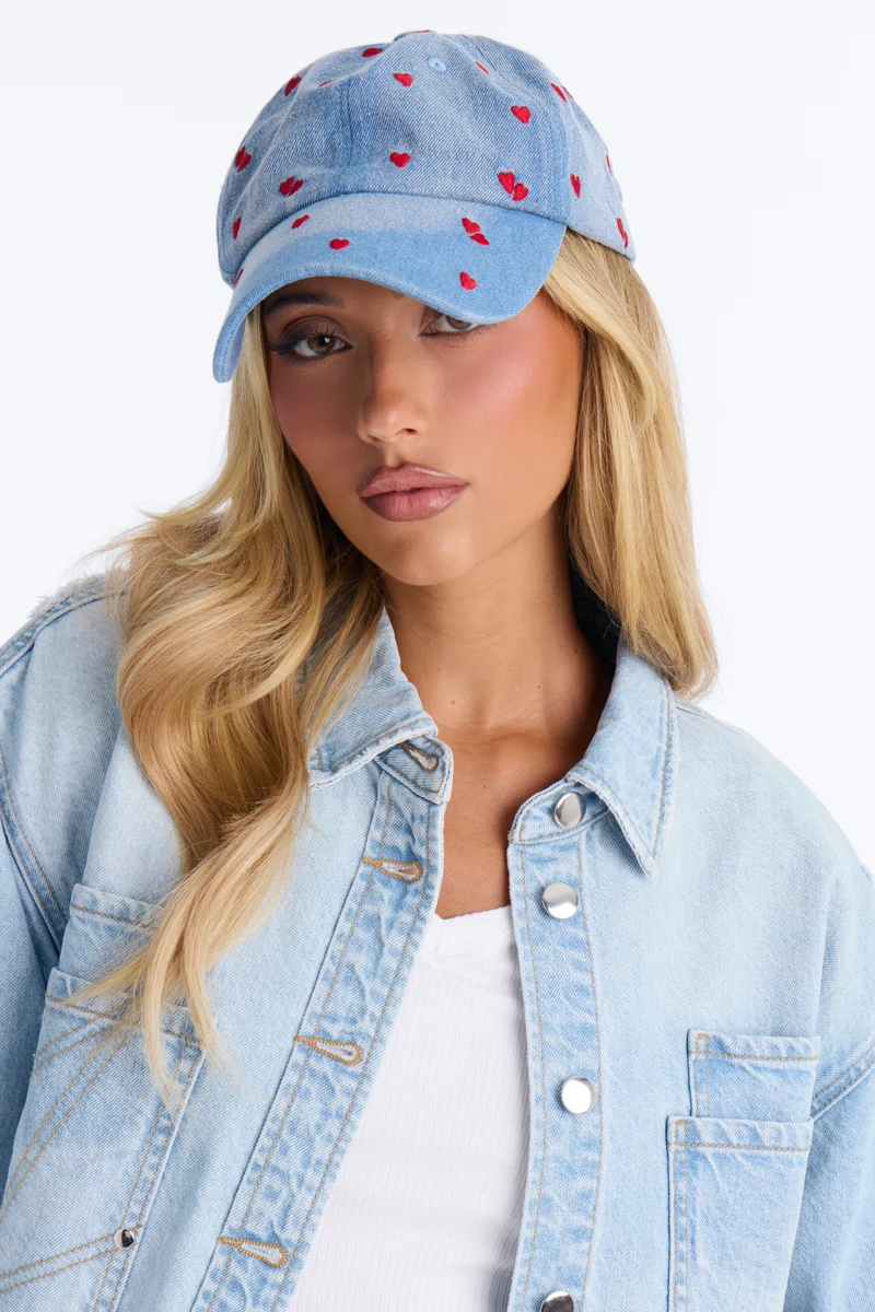Lonely Hearts Baseball Hat - Blue/combo