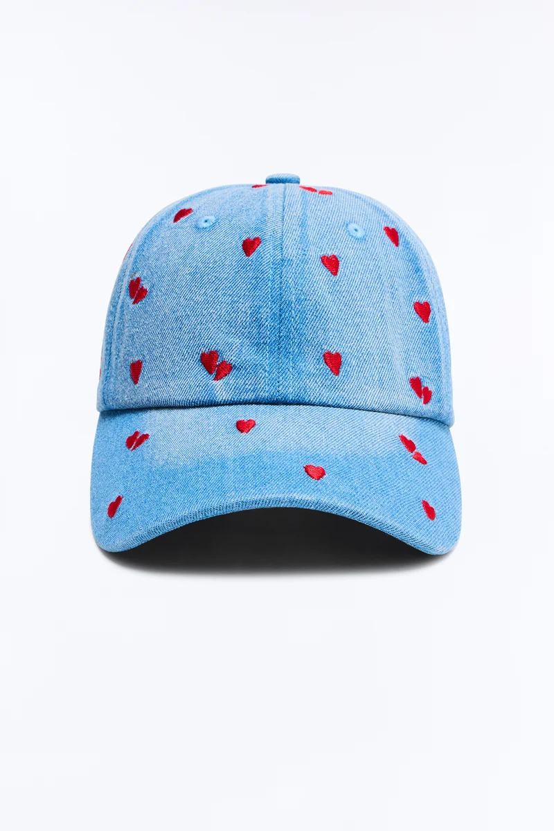 Lonely Hearts Baseball Hat - Blue/combo