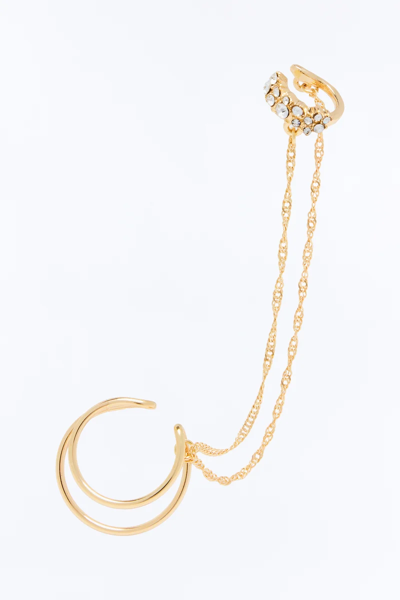 Out Loud Layered Chain Link Earcuff - Gold