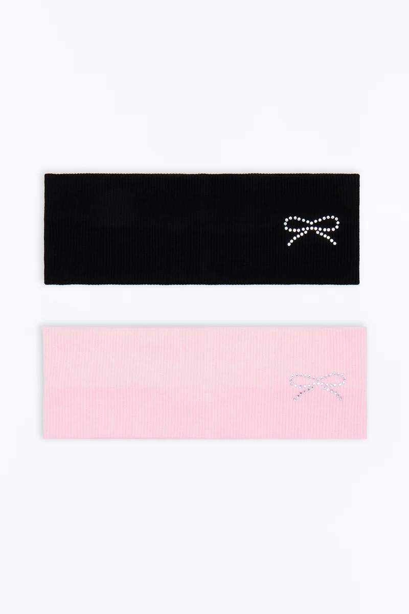 Always A Girl's Girl 2 Pack Headband - Black/Pink