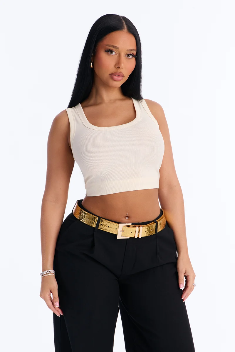 Too Far Gone Leather Belt - Gold