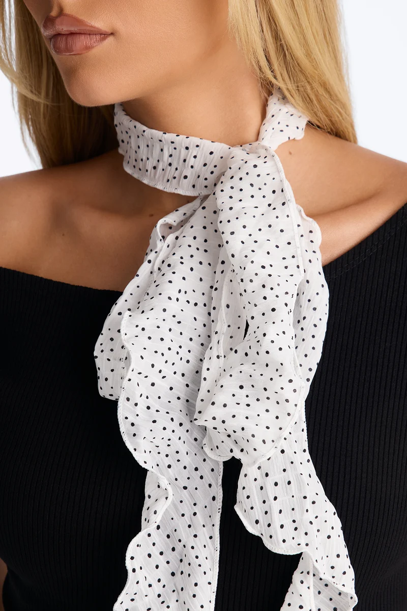Leave It All To Bloom Skinny Scarf - White/combo