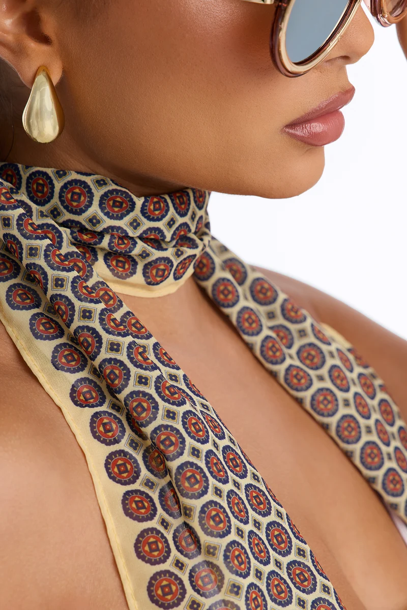 Flowing Muse Skinny Satin Scarf - Multi Color
