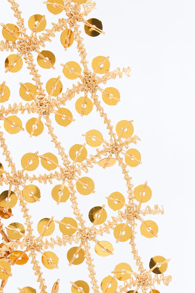 Flashing Lights Skinny Sequin Scarf - Gold